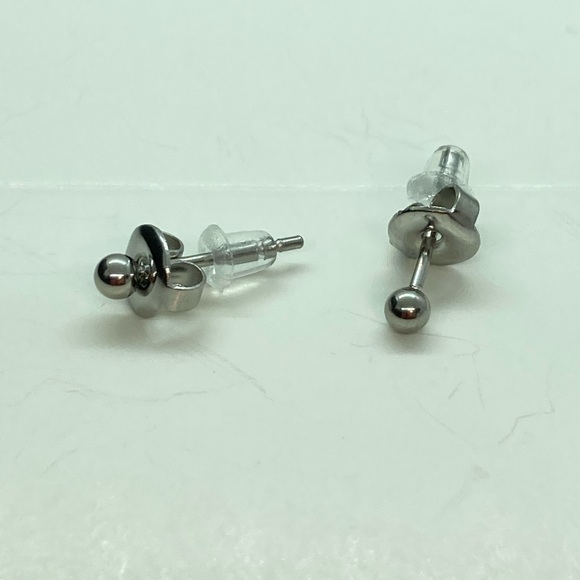 Stainless Steel Delicate Stud Earrings - Picture 4 of 4